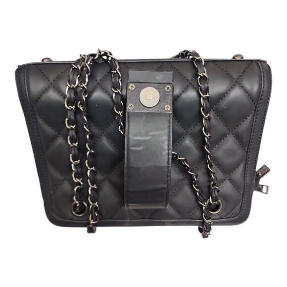 Quilted Medium Leather Shoulder Purse And Crossbody Handbag with‎ Chain Strap - Picture 10 of 13
